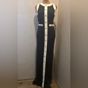 Caroline Constas Black and White Maxi Dress